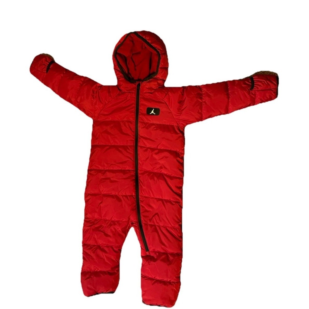 Jordan Jumpman Puffer Snowsuit  24 months Red and Black
